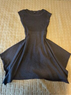 Mossimo Charcoal Gray Fit-and-Flare Midi Dress